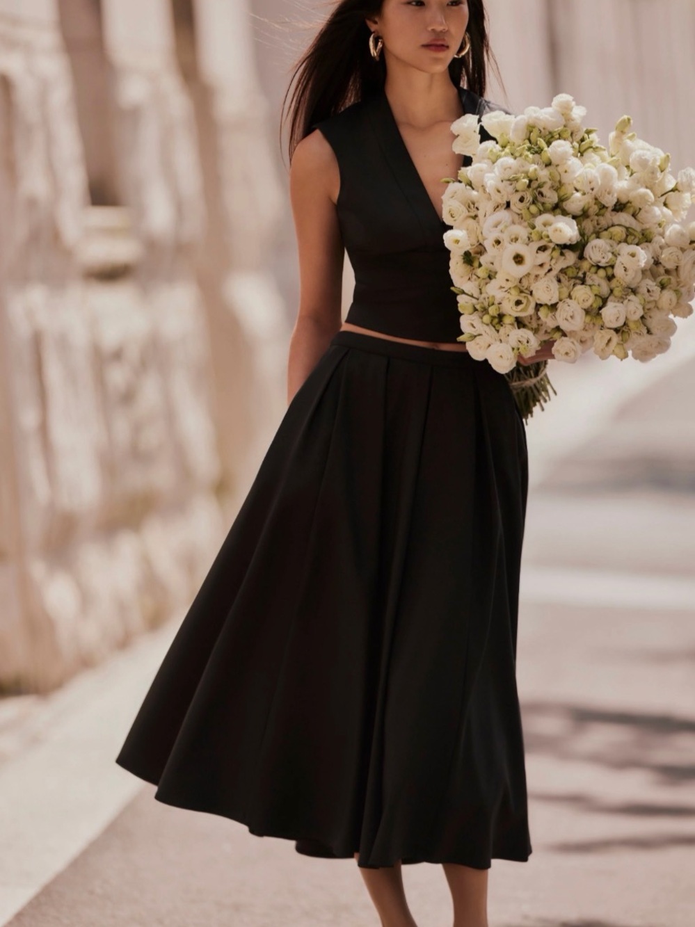 Meshki Jemima Cotton Midi Skirt - Black XS